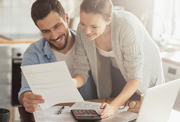 couple paying bills
