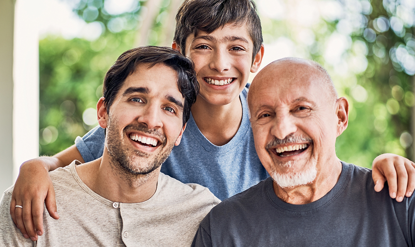 three generations of men