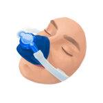 woman using nitrous oxide, a type of sedation dentistry or dental sedation for dental anxiety