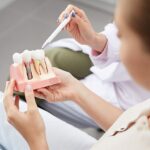 consultation at dentist office about dental implants