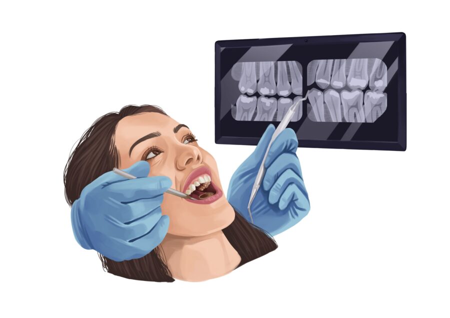 woman at dentist for preventive dental care, preventive dentistry